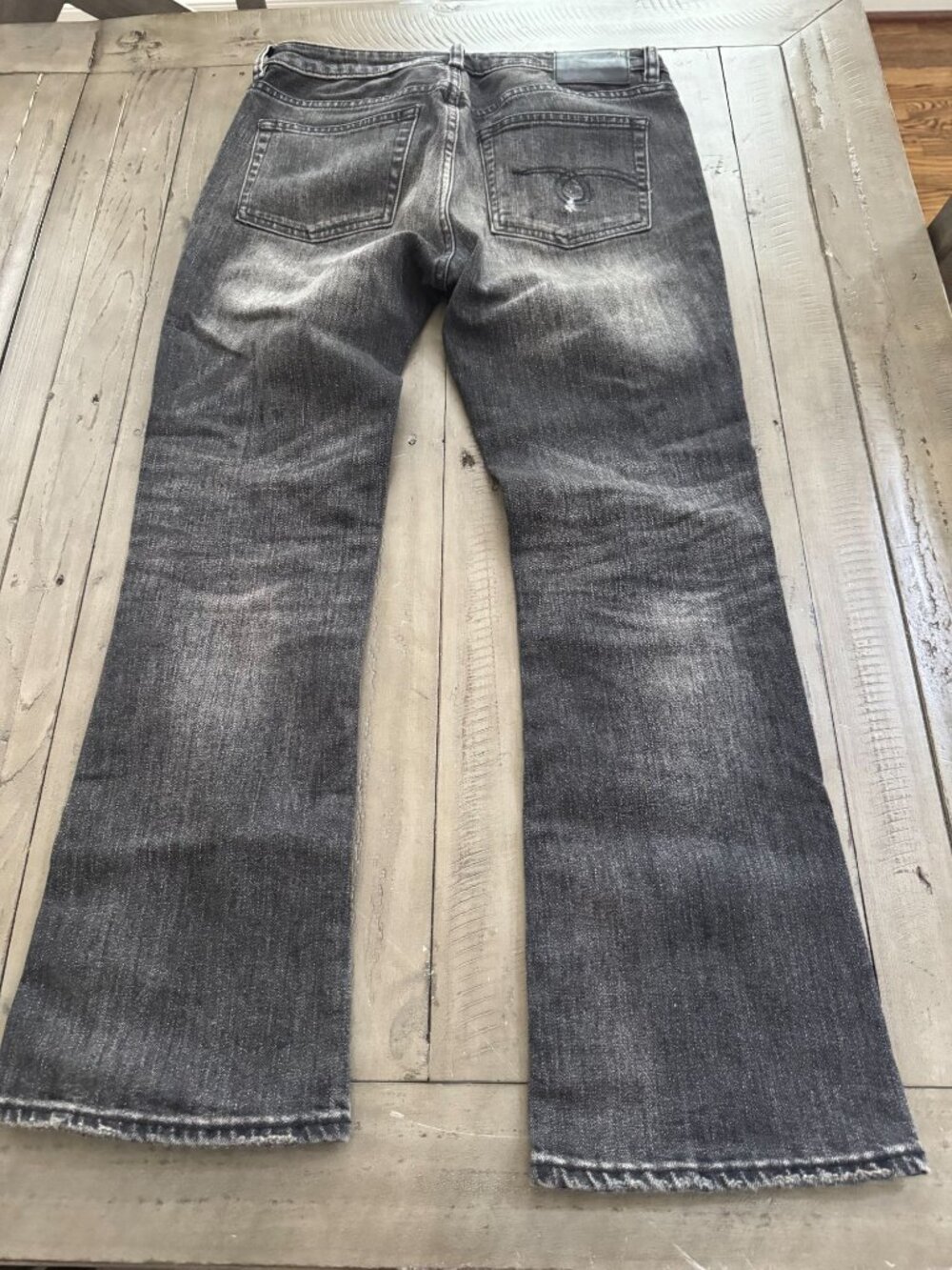 R13 Kick Fit Kennet Stretch Black Flare Jeans Size 27 - Picture 3 of 3